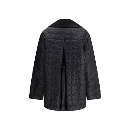 Puffer Jacket by Ganni for women in nylon corduroy gray showcases a bohemian silhouette, artfully detailed with a bohemian and signature pockets & insulated for a truly bohemian finish.