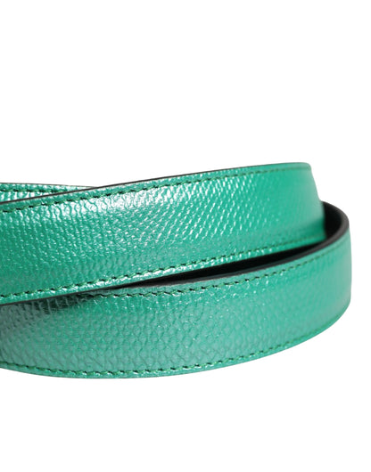 Dolce & Gabbana Men Green Classic Leather Metal Buckle Belt