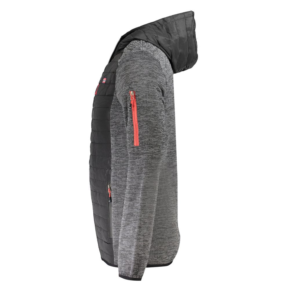 Hooded Windbreaker Jacket by Norway 1963 for men in polyester gray features an enduring silhouette, showcasing technical pockets, hooded & windproof and a sophisticated hooded neckline for a truly enduring aesthetic.