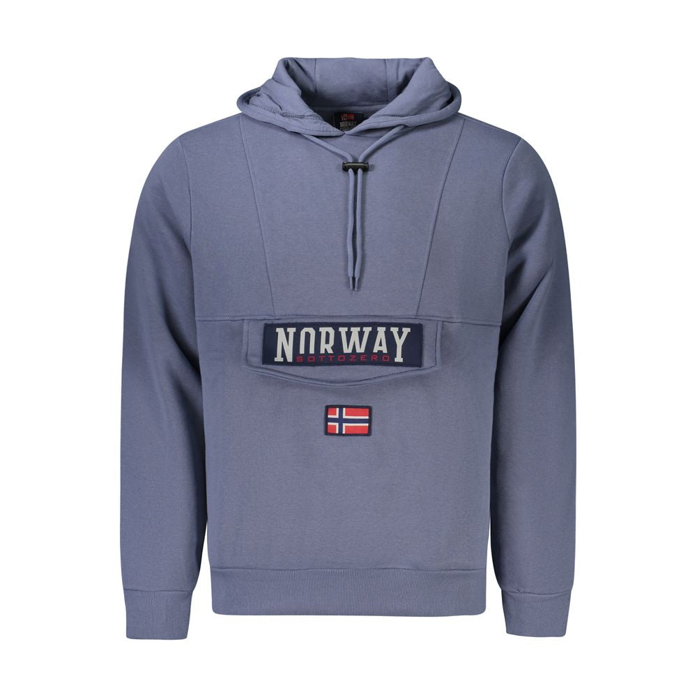 Hooded Sweatshirt Hoodie by Norway 1963 for men in cotton polyester blue features an luminous silhouette, showcasing a sophisticated hooded neckline and for a truly luminous look.
