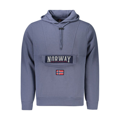 Hooded Sweatshirt Hoodie by Norway 1963 for men in cotton polyester blue features an luminous silhouette, showcasing a sophisticated hooded neckline and for a truly luminous look.