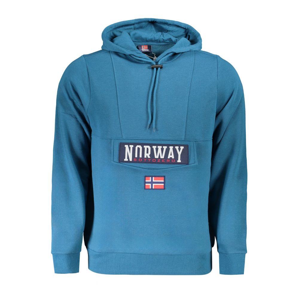 Hooded Sweatshirt Hoodie by Norway 1963 for men in cotton polyester blue features a slouchy chic silhouette, detailed with a slouchy chic and a signature hooded neckline for an elevated aesthetic.
