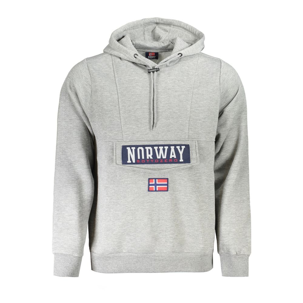 Hooded Sweatshirt Hoodie by Norway 1963 for men in cotton polyester gray features an luminous silhouette, showcasing a sophisticated hooded neckline and for a truly luminous look.