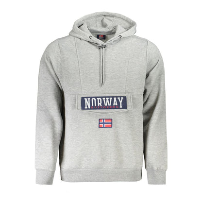 Hooded Sweatshirt Hoodie by Norway 1963 for men in cotton polyester gray features an luminous silhouette, showcasing a sophisticated hooded neckline and for a truly luminous look.