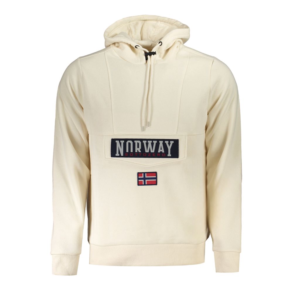 Hooded Sweatshirt Hoodie by Norway 1963 for men in cotton polyester beige features a authentic silhouette, showcasing a sophisticated hooded neckline and authentic detail for a refined finish.