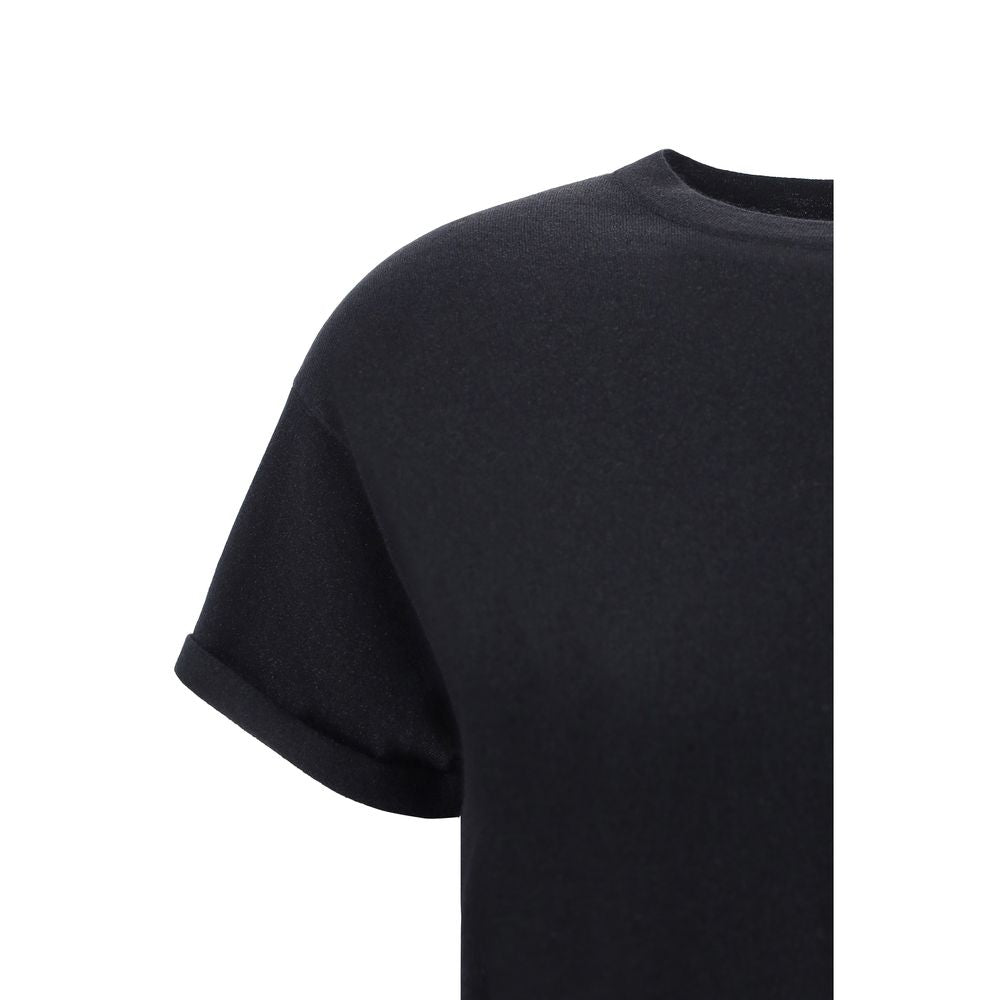 T-Shirt by Brunello Cucinelli for women in silk cashmere polyester & nylon black showcases a chic silhouette, artfully detailed with a chic and for a chic finish.