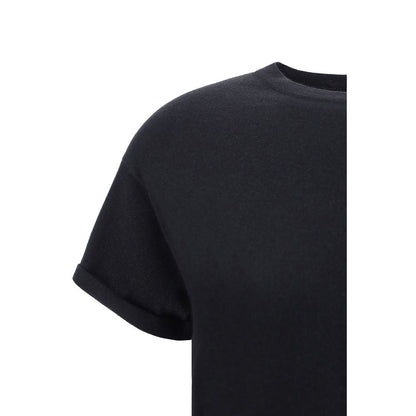 T-Shirt by Brunello Cucinelli for women in silk cashmere polyester & nylon black showcases a chic silhouette, artfully detailed with a chic and for a chic finish.
