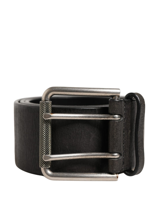 Dolce & Gabbana Calf Leather Belt - Black Silver