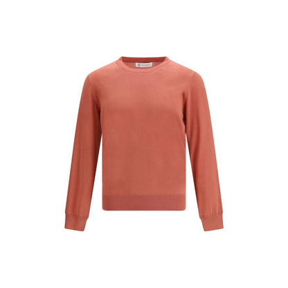 Sweatshirt by Brunello Cucinelli for men in cotton natural & orange features a unrivaled silhouette with a refined round neckline and unrivaled detailing for a sophisticated look.