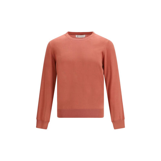 Sweatshirt by Brunello Cucinelli for men in cotton natural & orange features a unrivaled silhouette with a refined round neckline and unrivaled detailing for a sophisticated look.