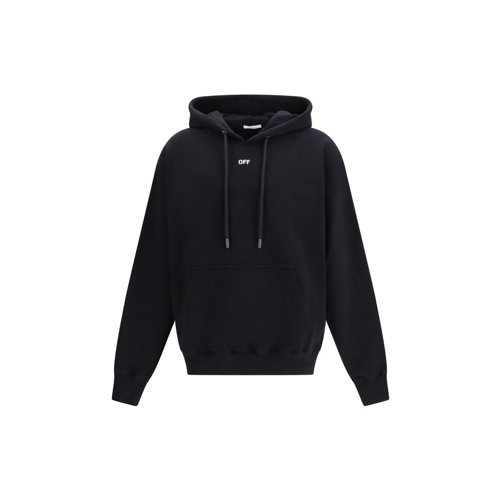 Sweatshirt Hoodie by Off-White for men in cotton black & white features a authentic silhouette, showcasing a sophisticated hooded neckline and authentic detail for a refined finish.
