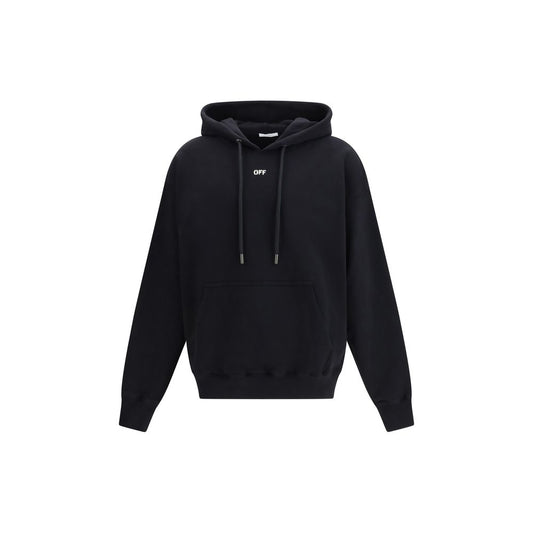 Sweatshirt Hoodie by Off-White for men in cotton black & white features a authentic silhouette, showcasing a sophisticated hooded neckline and authentic detail for a refined finish.