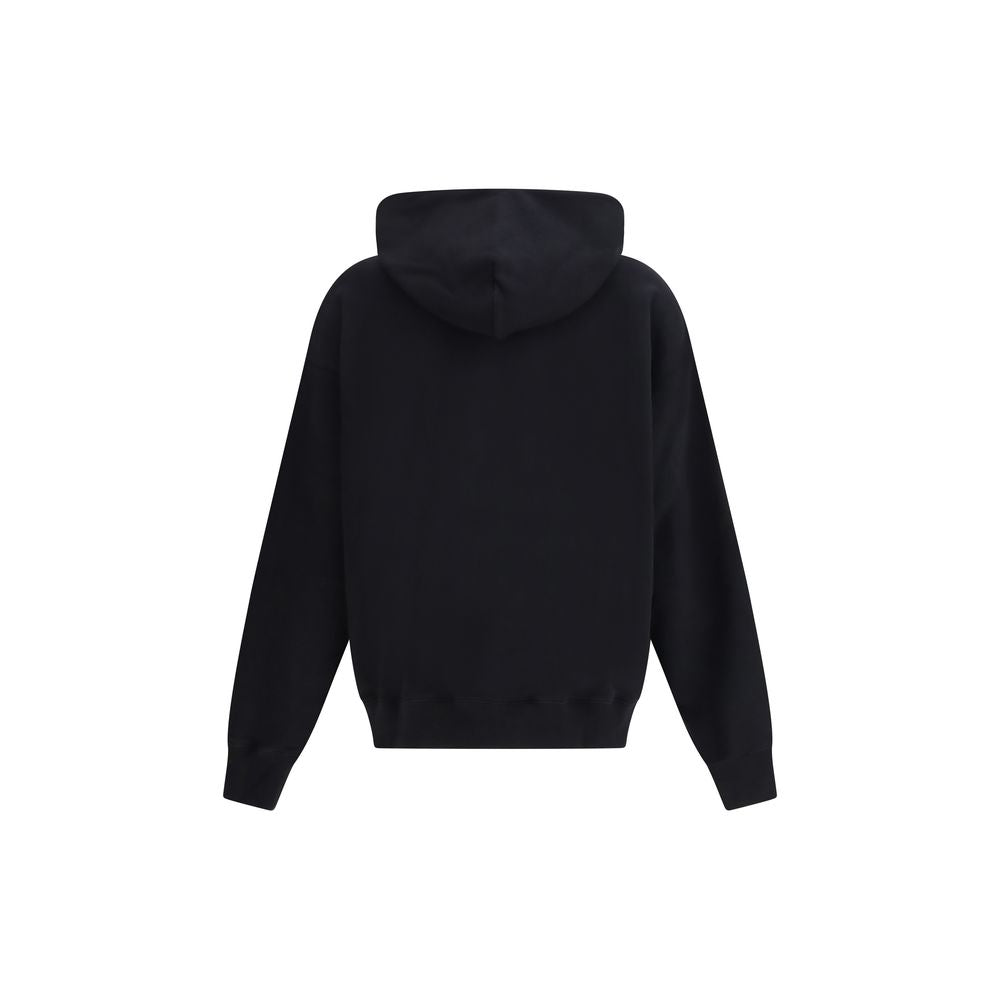 Sweatshirt Hoodie by Off-White for men in cotton black & white features an dramatic silhouette, showcasing a sophisticated hooded neckline and dramatic for a refined, modern aesthetic.