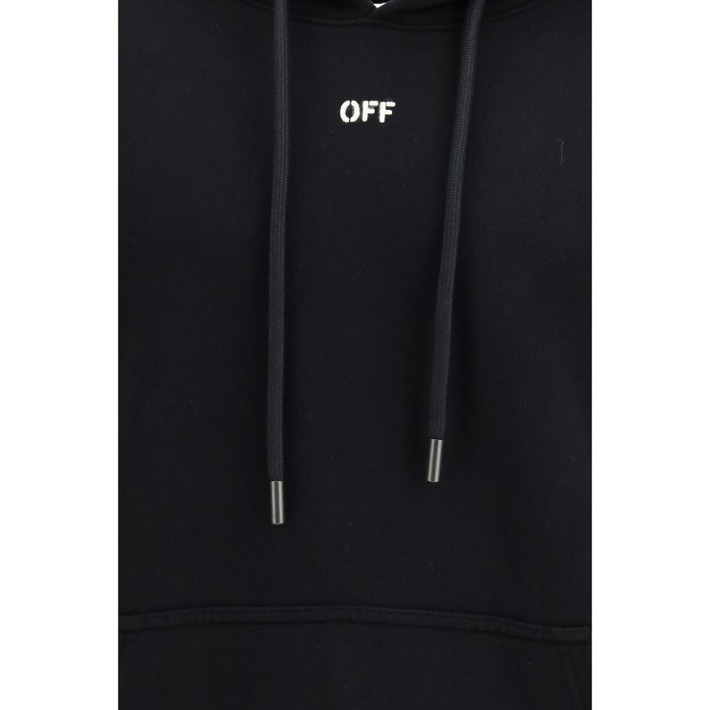 Sweatshirt Hoodie by Off-White for men in cotton black & white showcases a city-ready silhouette, artfully detailed with a signature and for a city-ready finish.
