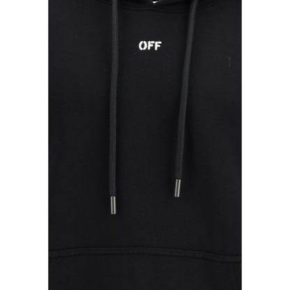 Sweatshirt Hoodie by Off-White for men in cotton black & white showcases a city-ready silhouette, artfully detailed with a signature and for a city-ready finish.
