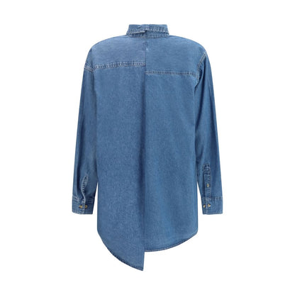 Shirt by E.L.V. DENIM for women in denim cotton blue features an architectural silhouette with a refined and elegant for a architectural look.