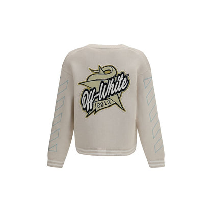 Cardigan by Off-White for men in cotton beige, white & patterned showcases a captivating silhouette, artfully detailed with a captivating and for a truly sophisticated captivating look.
