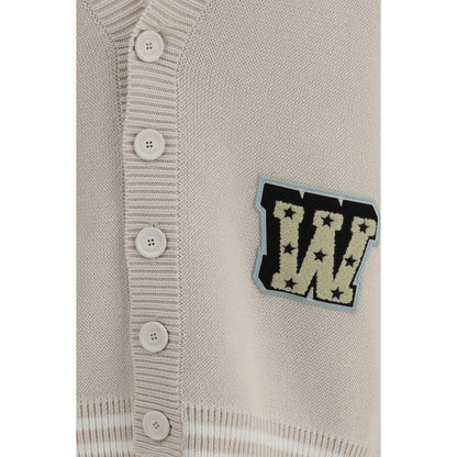 Cardigan by Off-White for men in cotton beige, white & patterned features an crisp silhouette, showcasing a sophisticated and detail for a truly crisp finish.