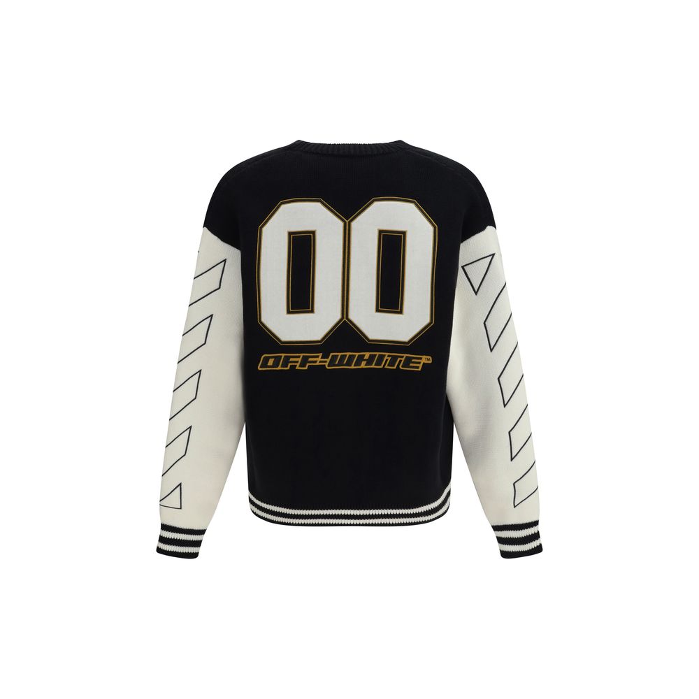 Cardigan by Off-White for men in cotton black, white & patterned presents a textural silhouette, artfully finished with a textural and for a sophisticated, textural look.