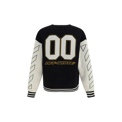 Cardigan by Off-White for men in cotton black, white & patterned presents a textural silhouette, artfully finished with a textural and for a sophisticated, textural look.