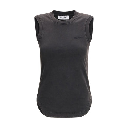 Activewear T-Shirt by The Attico for women in cotton black features a dynamic silhouette with sleeveless and enhanced by functional .