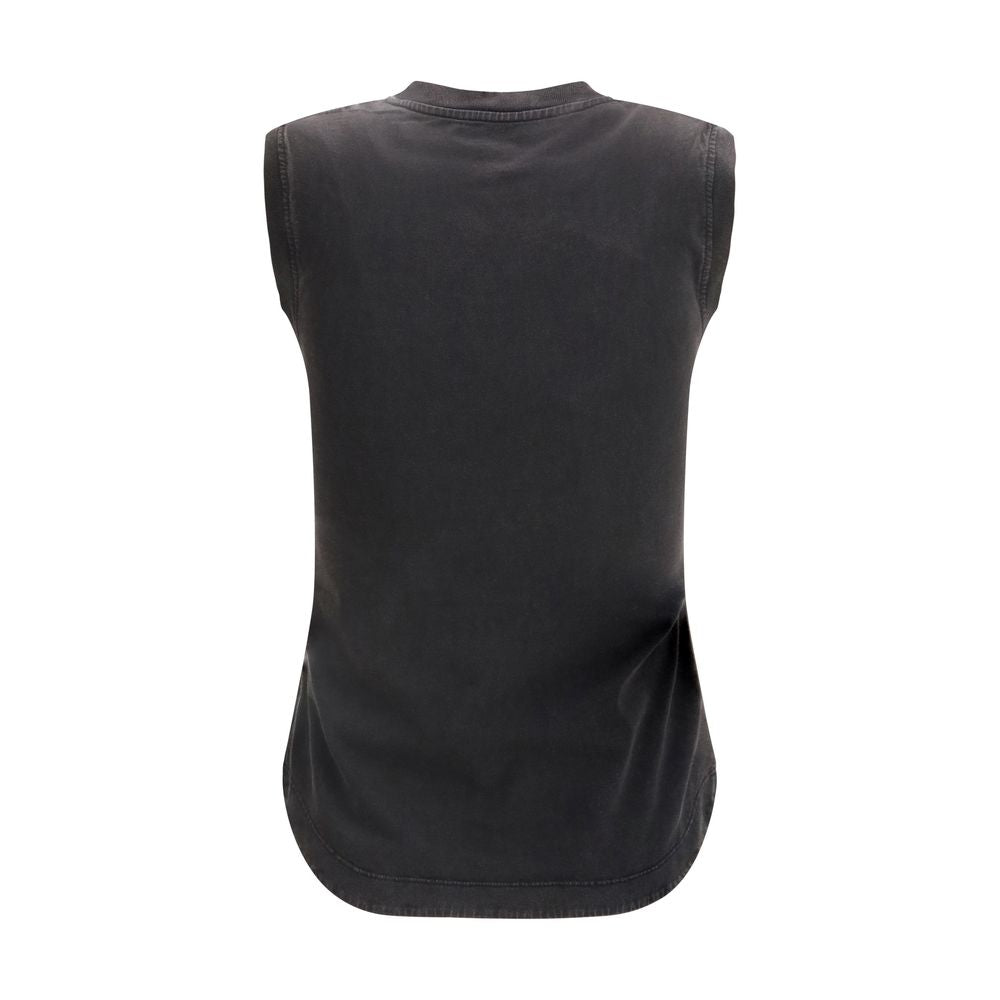 Activewear T-Shirt by The Attico for women in cotton black features an athletic silhouette with sleeves and a neckline, enhanced by high-performance .