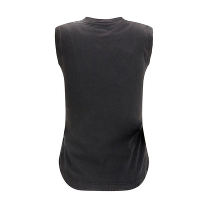 Activewear T-Shirt by The Attico for women in cotton black features an athletic silhouette with sleeves and a neckline, enhanced by high-performance .