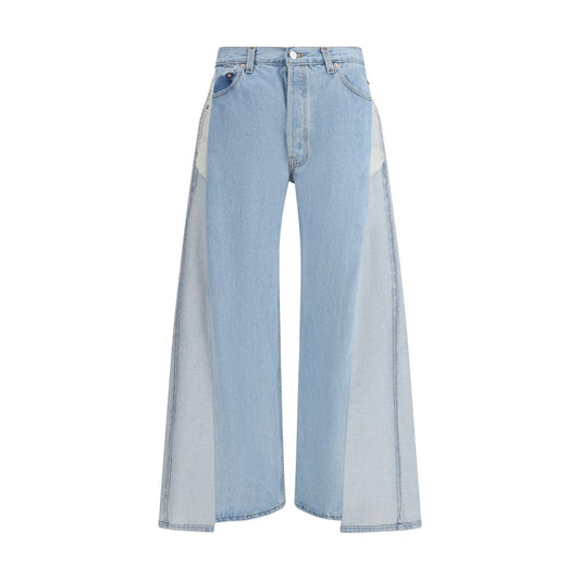 Jeans by E.L.V. DENIM for women in denim cotton blue features an sartorial regular-fit & wide and long with a low rise cut for a sartorial finish.