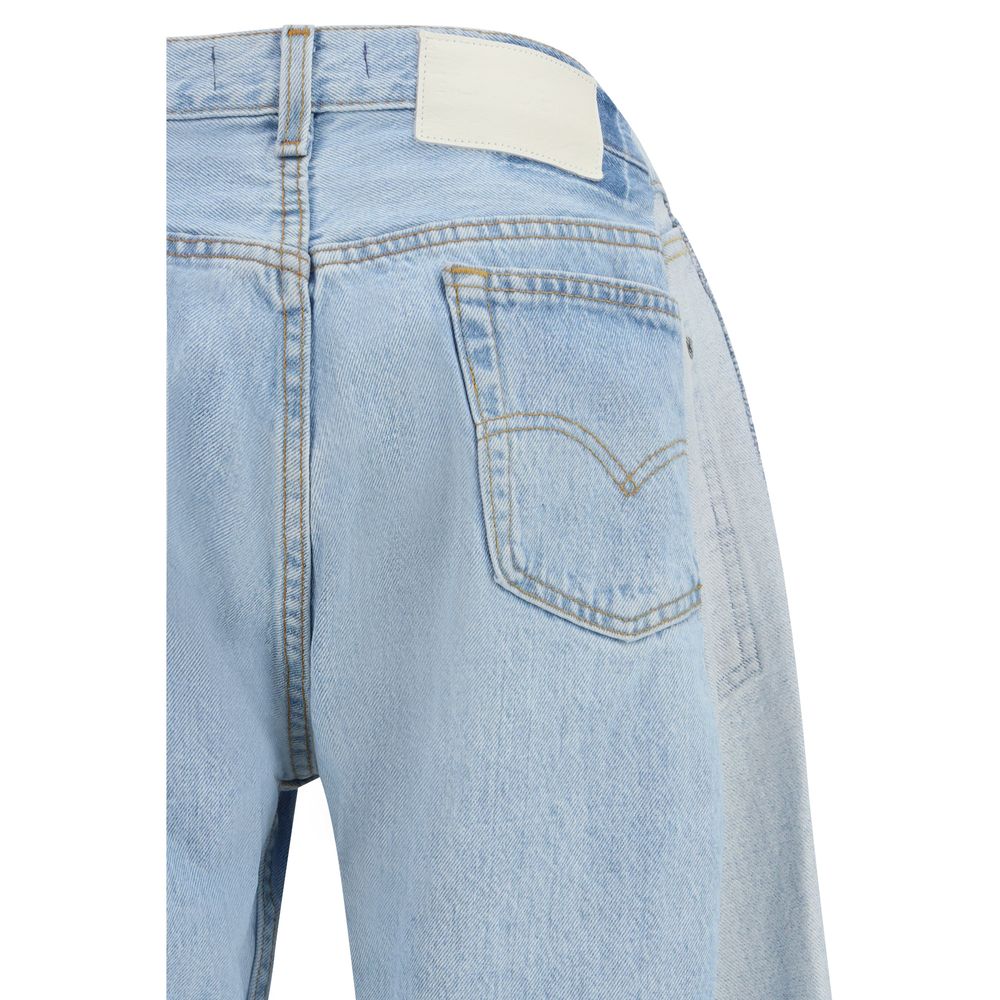 Jeans by E.L.V. DENIM for women in denim cotton blue features an refined tailoring silhouette, showcasing a premium regular-fit & wide with a low rise and long cut for a refined tailoring look.