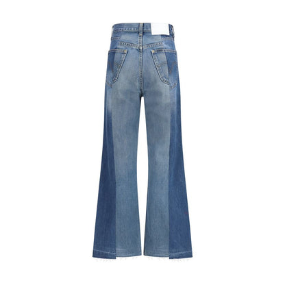 Jeans by E.L.V. DENIM for women in denim cotton blue presents a tailored silhouette, showcasing a tailored flared & regular-fit and long cut with a refined for a truly tailored aesthetic.