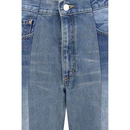 Jeans by E.L.V. DENIM for women in denim cotton blue features a polished silhouette with a polished flared & regular-fit, reaching a polished long and finished with a polished .