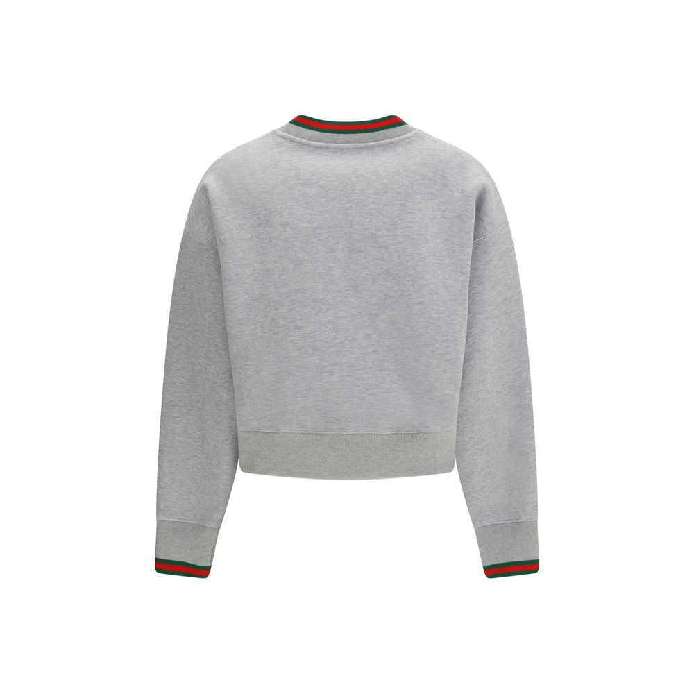 Activewear Sweatshirt by Gucci for women in cotton gray & light-grey showcases a athletic silhouette with sleeves, a athletic v-neck neckline, and high-performance for a athletic aesthetic.