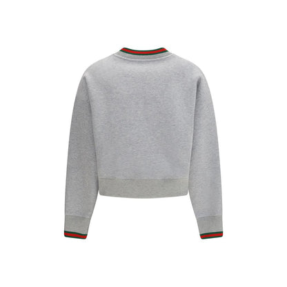 Activewear Sweatshirt by Gucci for women in cotton gray & light-grey showcases a athletic silhouette with sleeves, a athletic v-neck neckline, and high-performance for a athletic aesthetic.