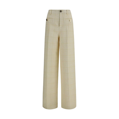Gucci Gg Women's Regular Fit Cotton Tweed Polyamide & Wool Casual Pants - Beige Ivory Patterned