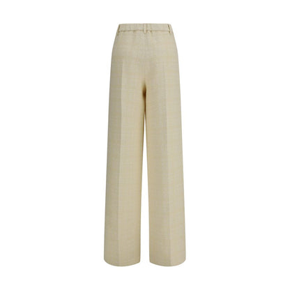 Gucci Gg Women's Regular Fit Cotton Tweed Polyamide & Wool Casual Pants - Beige Ivory Patterned