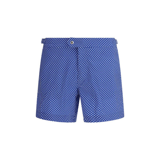 Short Trousers by Tom Ford for men in polyester blue & print features an effortlessly chic relaxed-fit & regular-fit with a short and that creates a effortlessly chic and tailored silhouette.