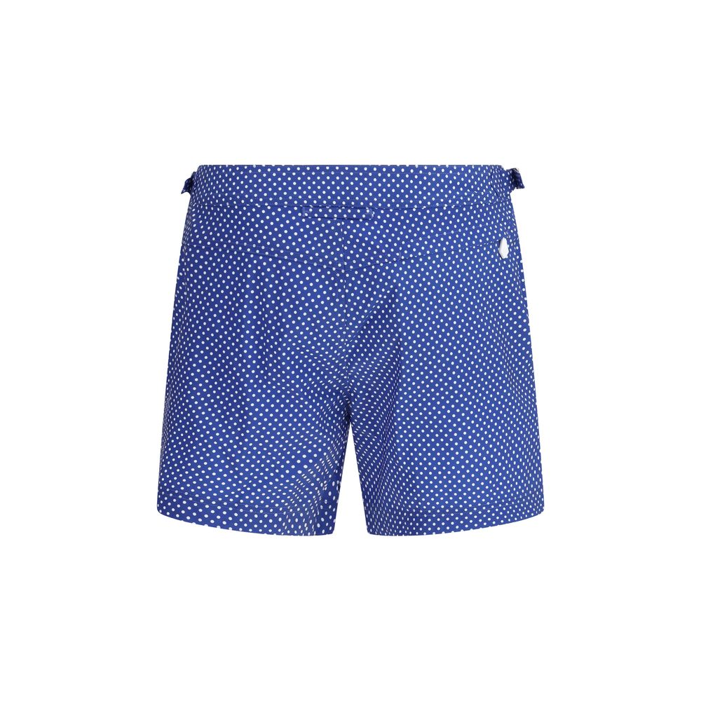 Short Trousers by Tom Ford for men in polyester blue & print features an sartorial luxe relaxed-fit & regular-fit and short, defined by a sartorial luxe for a sophisticated, premium silhouette.