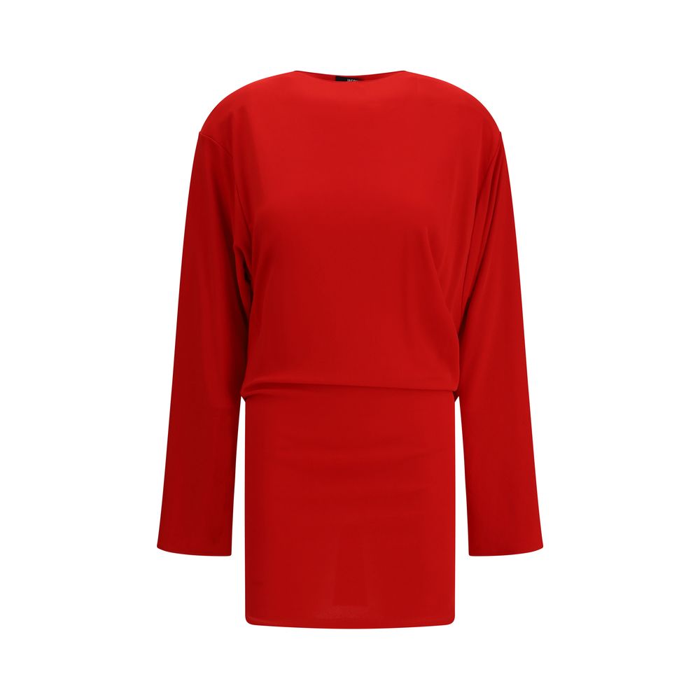 Dress by Jacquemus for women in polyamide viscose multicolor presents a sinuous silhouette, showcasing a sophisticated round neckline and long-sleeve detailed with a sinuous long for a refined finish.