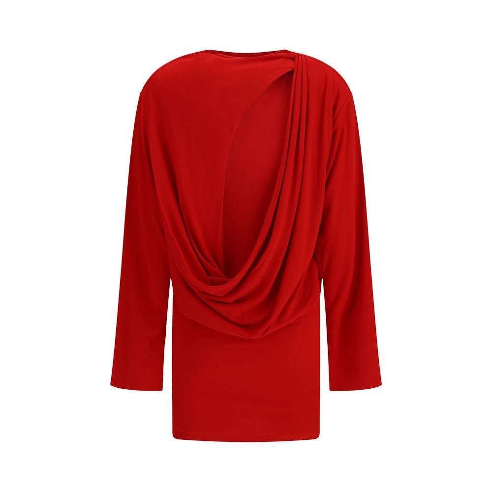 Dress by Jacquemus for women in polyamide viscose multicolor features a dramatic silhouette, showcasing an elegant round neckline and that flows into a dramatic long.