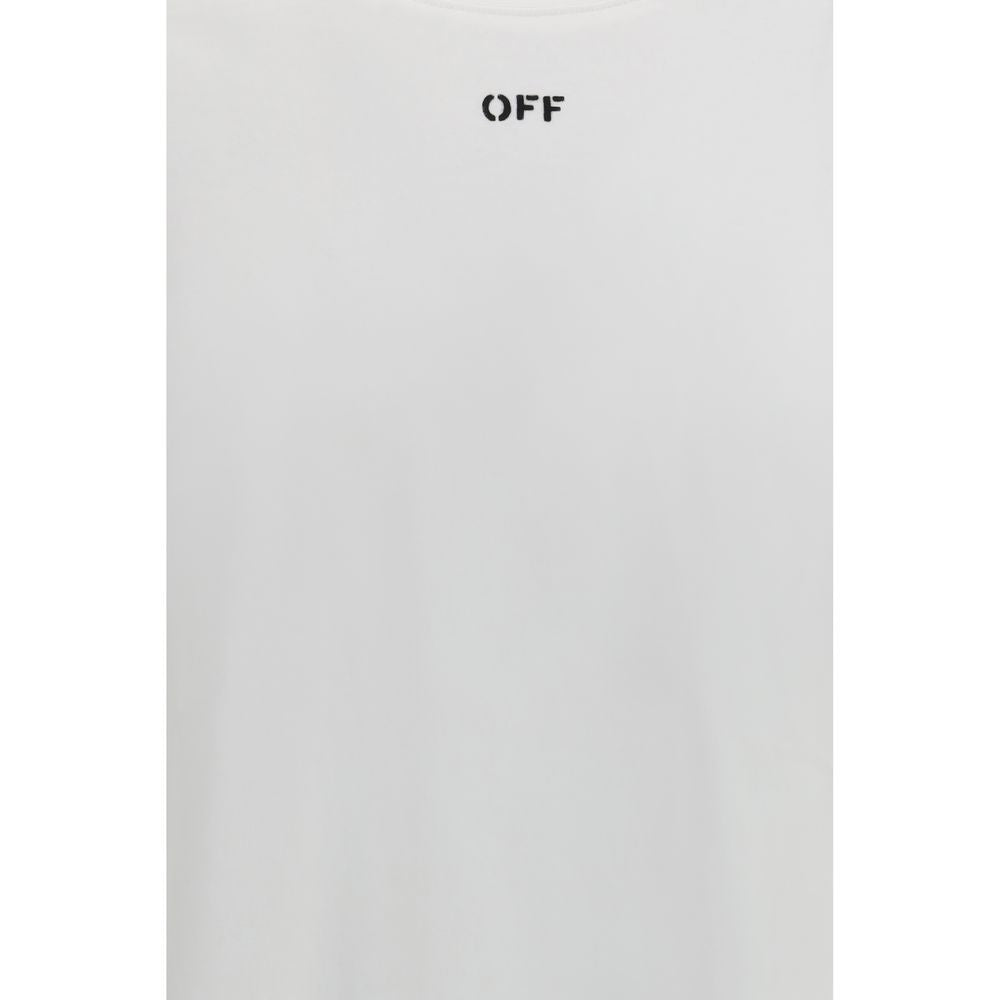 Activewear T-Shirt by Off-White for men in cotton white presents a kinetic silhouette, showcasing the kinetic and alongside functional for a premium, athletic look.