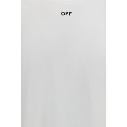 Activewear T-Shirt by Off-White for men in cotton white presents a kinetic silhouette, showcasing the kinetic and alongside functional for a premium, athletic look.