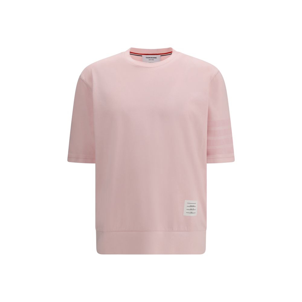 T-Shirt by Thom Browne for men in cotton multicolor & signature showcases a dramatic silhouette, elegantly detailed with a dramatic crew neckline and for a truly dramatic finish.
