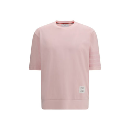 T-Shirt by Thom Browne for men in cotton multicolor & signature showcases a dramatic silhouette, elegantly detailed with a dramatic crew neckline and for a truly dramatic finish.