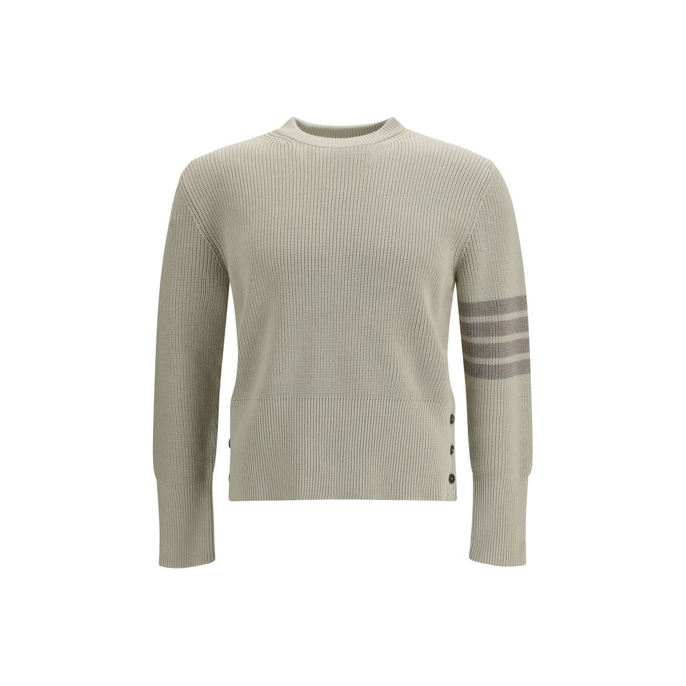 Sweatshirt by Thom Browne for men in cotton beige, signature & striped features an exquisite silhouette, showcasing and round neckline details for a exquisite look.