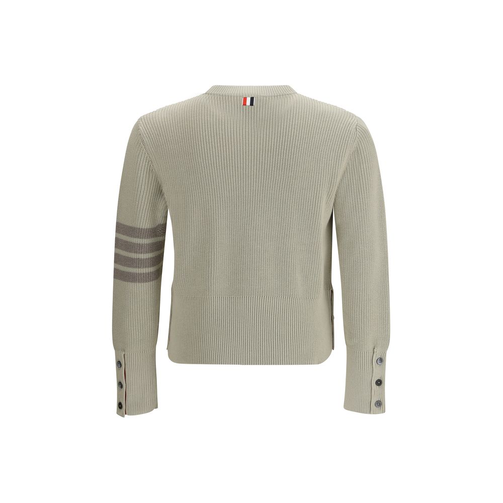 Sweatshirt by Thom Browne for men in cotton beige, signature & striped presents a smart casual silhouette, featuring a smart casual round neckline and for a sophisticated look.