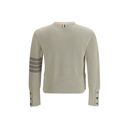 Sweatshirt by Thom Browne for men in cotton beige, signature & striped presents a smart casual silhouette, featuring a smart casual round neckline and for a sophisticated look.