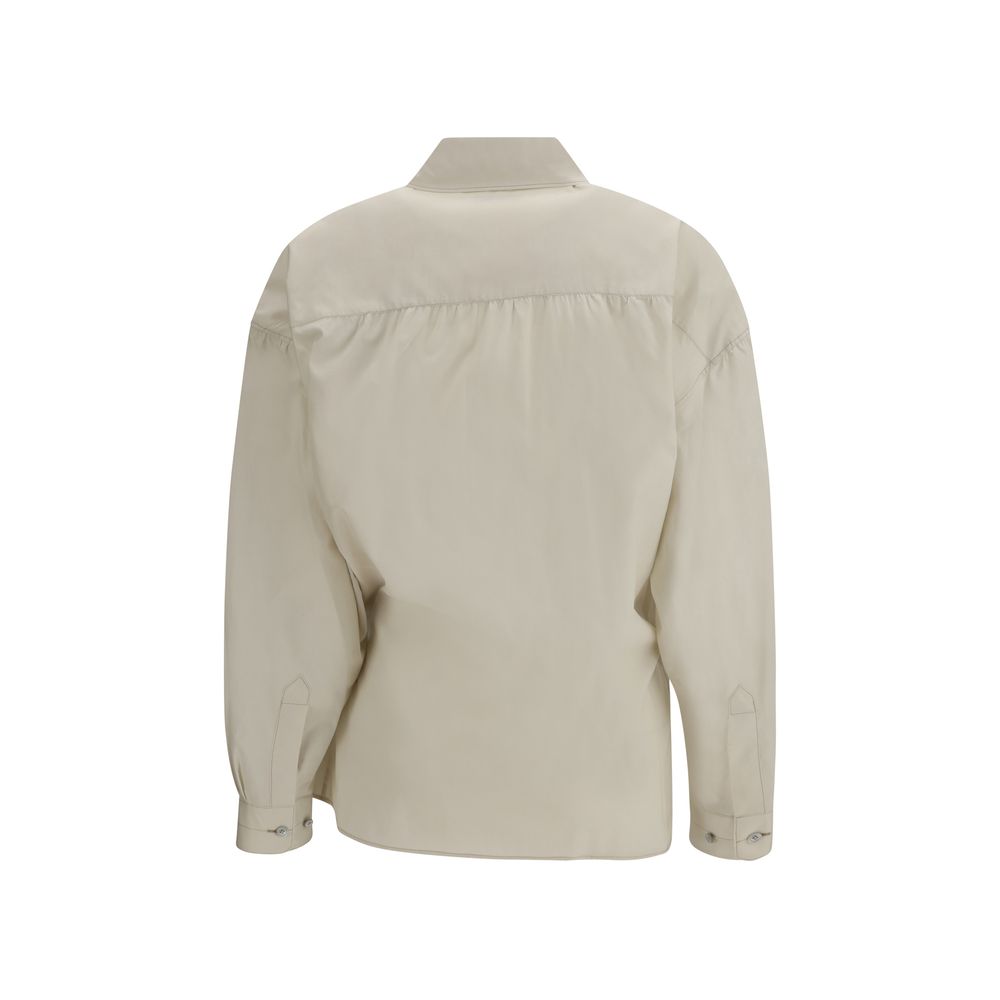 Dress Shirt by Lemaire for women in cotton & silk beige presents a discerning silhouette, showcasing a sophisticated and for a truly discerning finish.