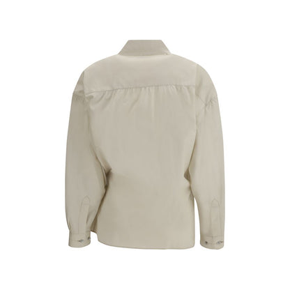 Dress Shirt by Lemaire for women in cotton & silk beige presents a discerning silhouette, showcasing a sophisticated and for a truly discerning finish.