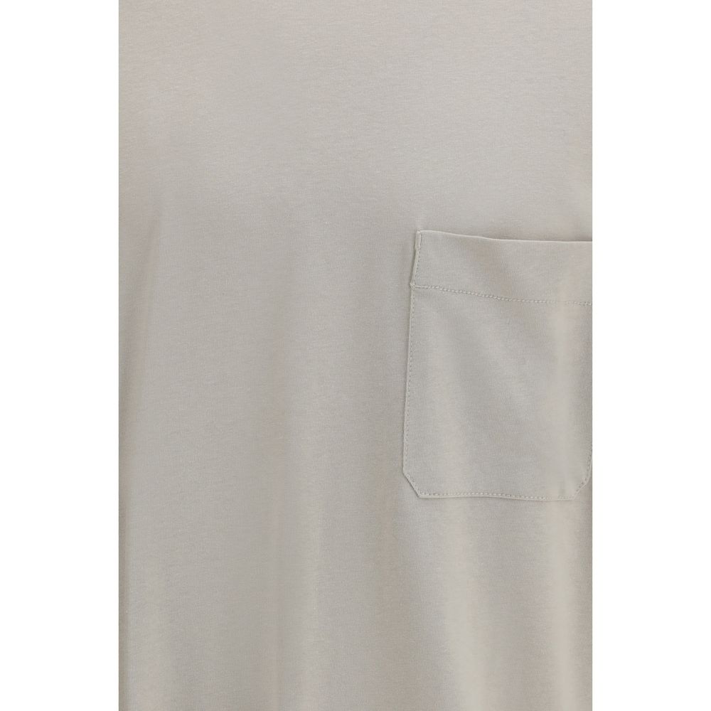 T-Shirt by Lemaire for men in linen & cotton beige showcases a fashionable silhouette, elegantly detailed with a fashionable and for a sophisticated, high-fashion look.