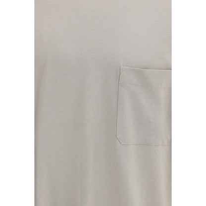 T-Shirt by Lemaire for men in linen & cotton beige showcases a fashionable silhouette, elegantly detailed with a fashionable and for a sophisticated, high-fashion look.
